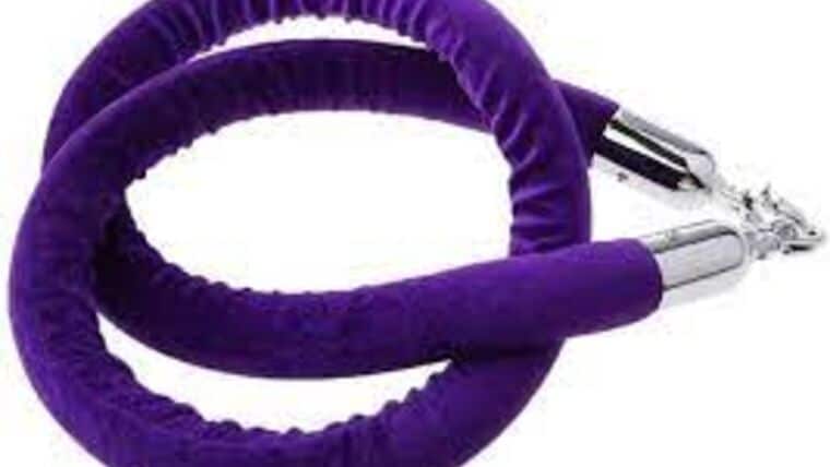 5’ – Purple Velvet Rope Stanchion w/Chrome Hook Kit | Rental