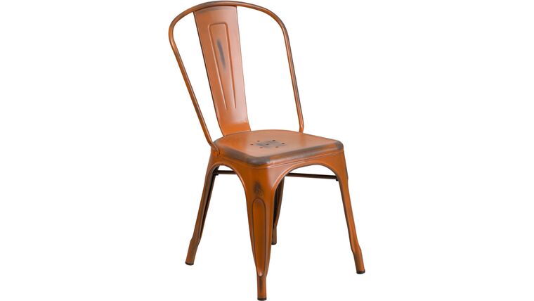Bistro Chair – Distressed Orange | Rental
