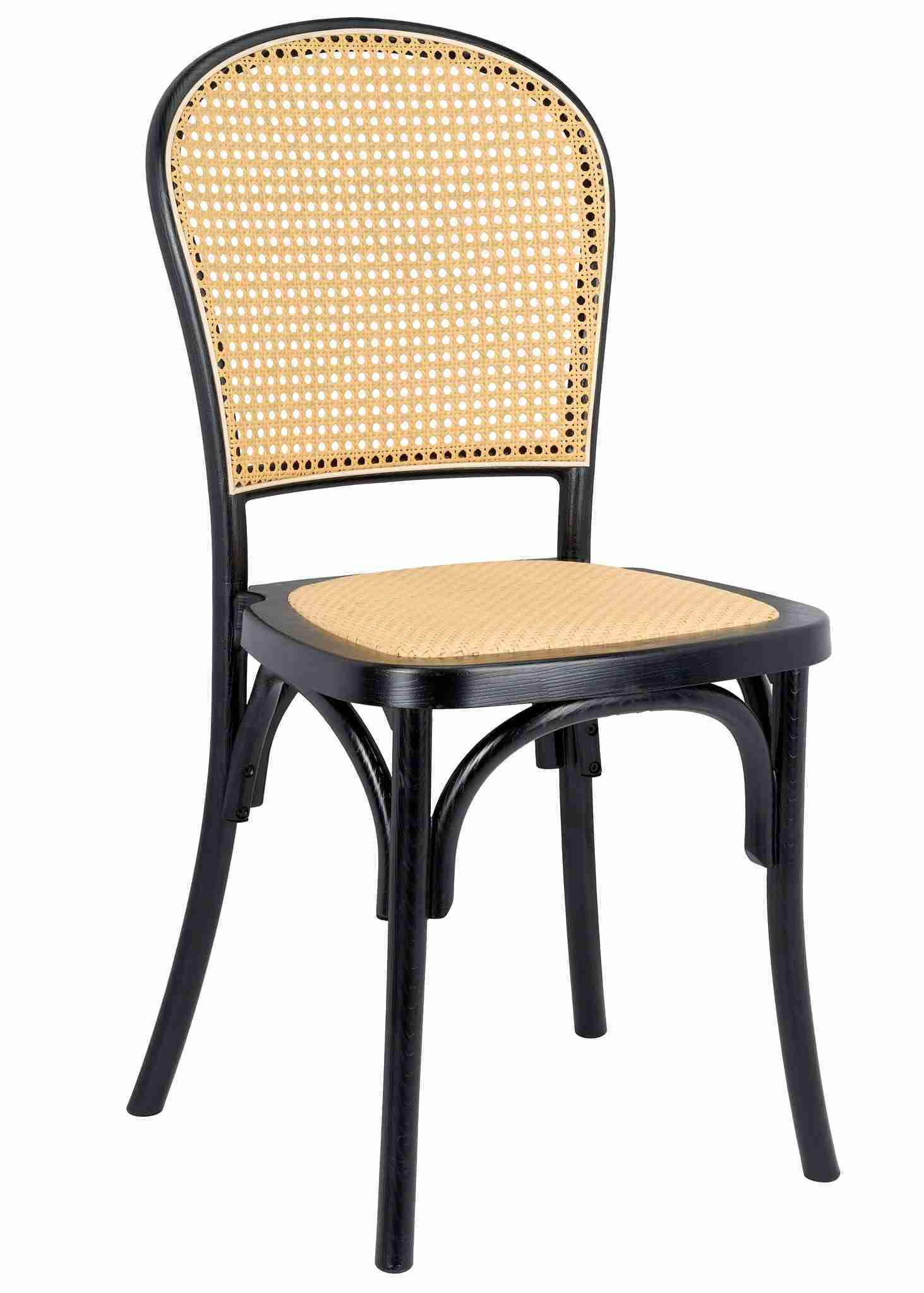 Black Bent Cane Resin Chair | Rental