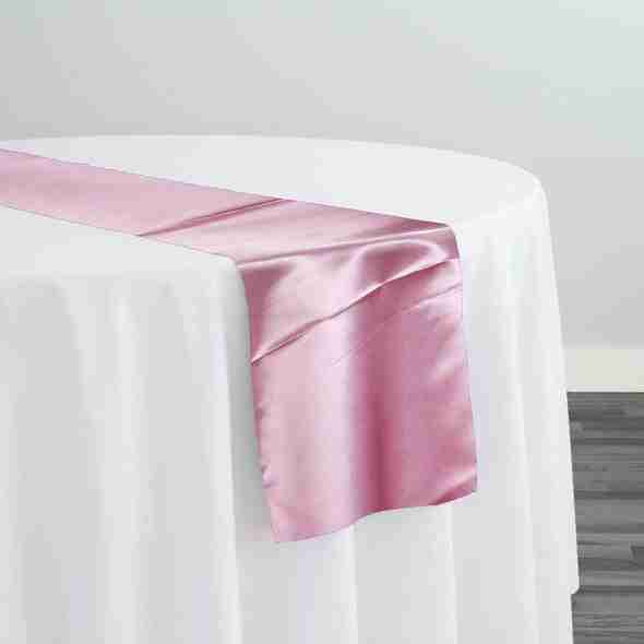 Bridal Satin Table Runner in Dark Pink 158 | Rental