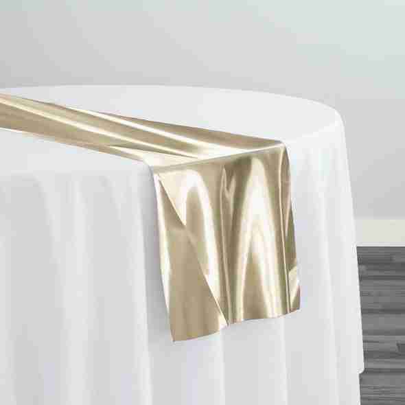 Bridal Satin Table Runner in Khaki 021 | Rental