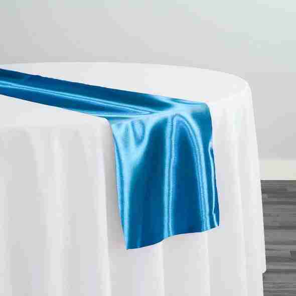 Bridal Satin Table Runner in Turquoise 31 | Rental
