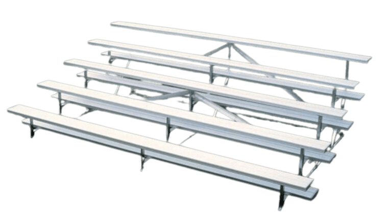 5 Row Portable Aluminum Bleacher (Seats 50*) – 15′ | Rental