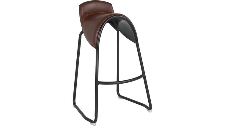 Brown Vinyl Santa Fe Saddle Chair Barstool | Rental