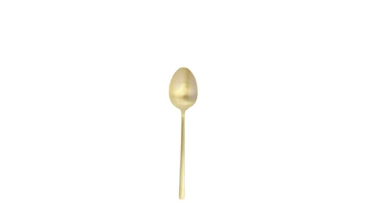 Arezzo Brushed Gold Dessert/Oval Soup Spoon | Rental