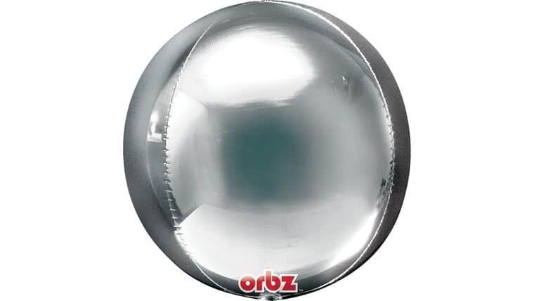 16″ Silver Orbz Anagram Balloon | Rental