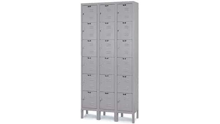 Six Tier – 3 Wide Locker Room Lockers Prop – Grey | Rental