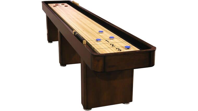 Shuffle Board – 12′ Shuffle Board Table – Brown | Rental
