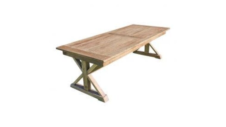 Farm Table | Reclaimed Elm Wood | 8′ x 40″ | Rental