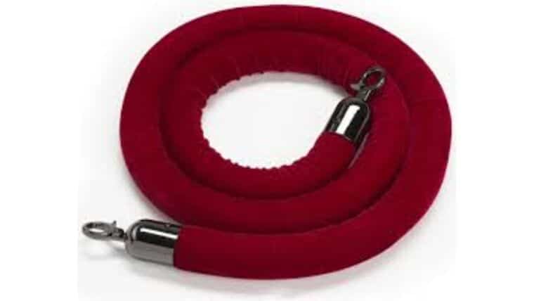 6.5′ Burgundy Velvet Stanchion Rope With Chrome Hooks | Rental 6.5′ Burgundy Velvet Stanchion Rope With Chrome Hooks | Rental