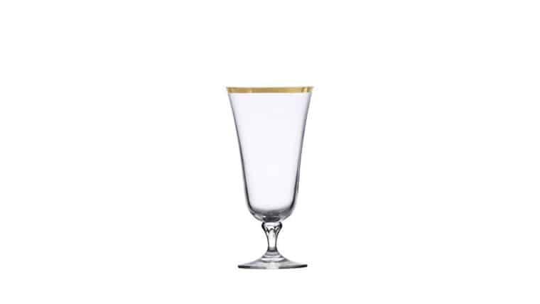 Beverage Glass/Goblet – Clear/Gold Rim Water | Rental