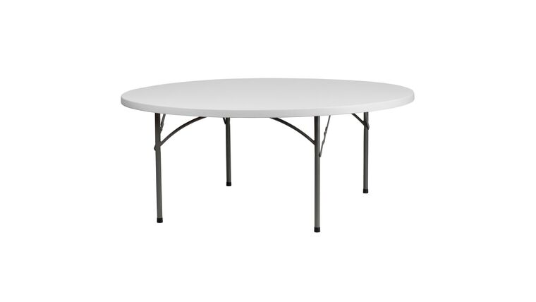 Banquet Table | Plastic | Round | 72″ w/Umbrella Hole | Rental