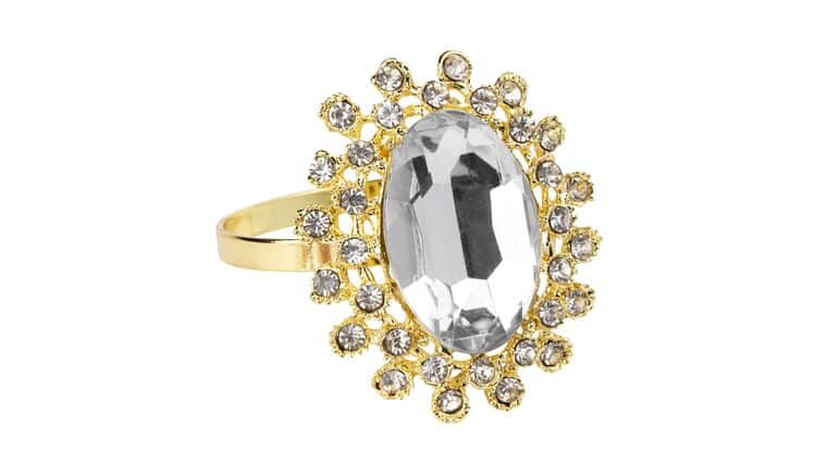 Royal Diamond Napkin Ring Holder – Gold | Rental