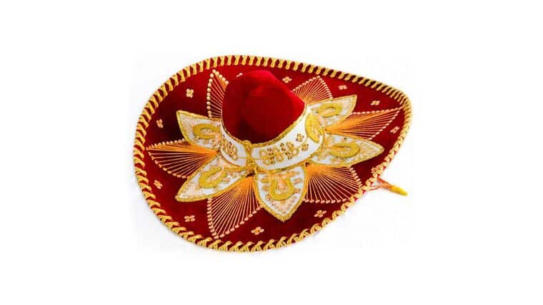 Mariachi Sombrero – Red & Gold | Rental