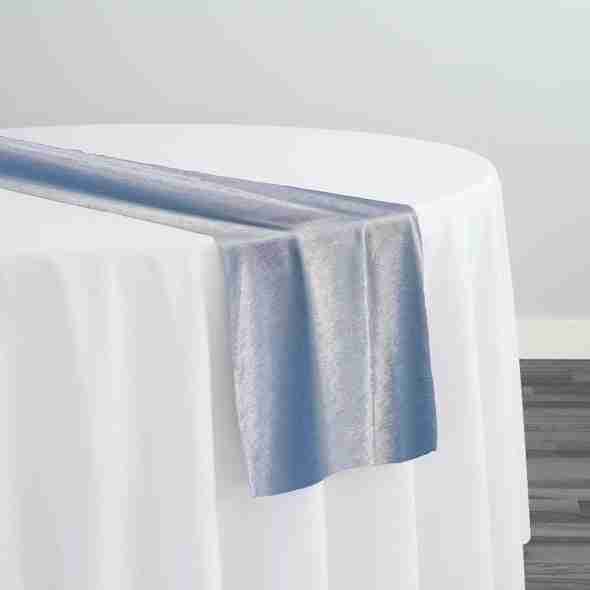 Lush Velvet Table Runner in Baby Blue | Rental