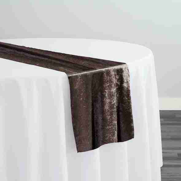 Lush Velvet Table Runner in Chocolate | Rental