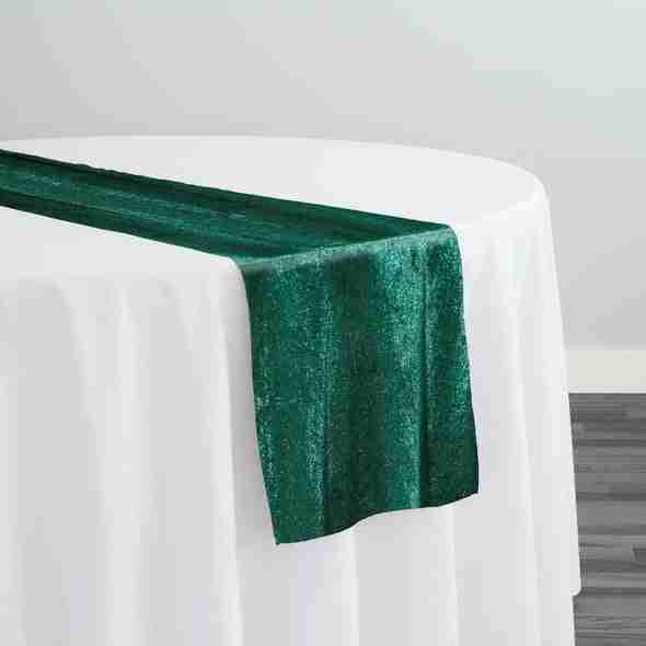 Lush Velvet Table Runner in Hunter Green | Rental