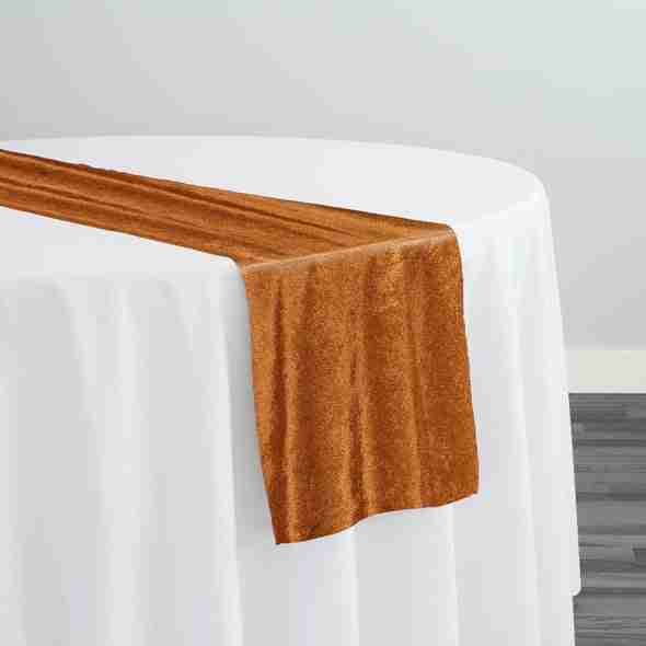 Lush Velvet Table Runner in Rust | Rental