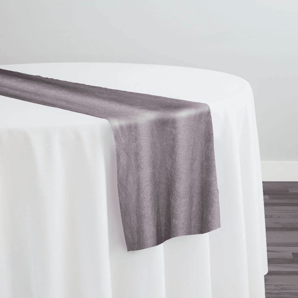 Luxury Plush Velvet Table Runner in Heather | Rental