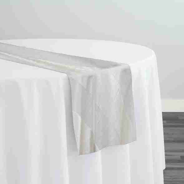 Velvet Stripe Table Runner in Ivory | Rental