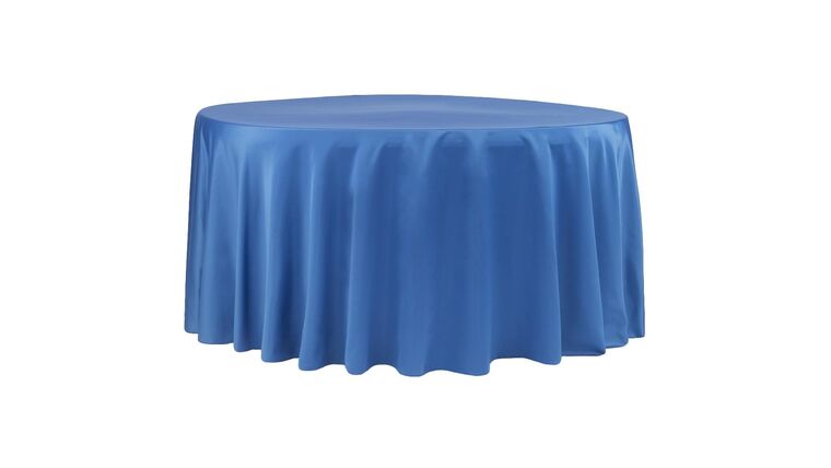 Lamour Satin 132″ Round Tablecloth – Royal Blue | Rental