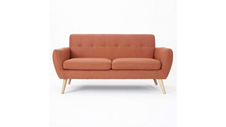 Christopher Knight Home Josephine Mid-Century Modern Petite Fabric Sofa, Burnt Orange / Natural | Rental Christopher Knight Home Josephine Mid-Century Modern Petite Fabric Sofa, Burnt Orange / Natural | Rental