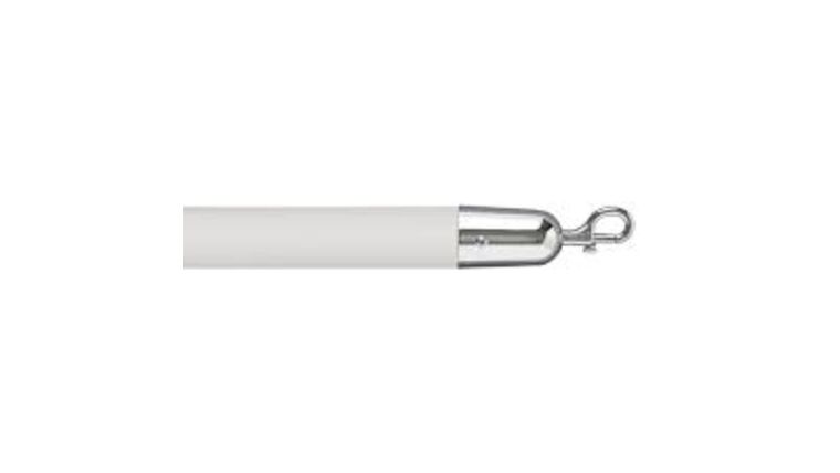 8′ White Vinyl Stanchion Rope w/Polished Chrome Ends | Rental