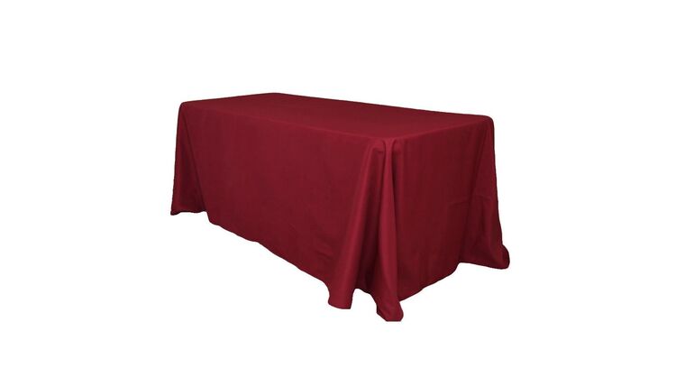 Polyester | Burgundy | 90″ x 156″ Rectangle Tablecloth | Rental
