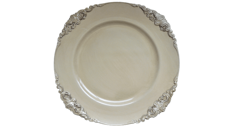 Beaded Charger Plate – Antique Ivory | Rental