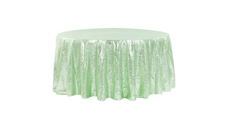 Glitz Sequins 120″ Round Tablecloth – Mint Green | Rental Glitz Sequins 120″ Round Tablecloth – Mint Green | Rental