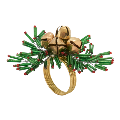 NR751 Beaded Snowflake And Bells Napkin Ring | Rental