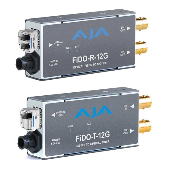 AJA Fido 12G Fiber Extender Kit | Fido-T-12G | Fido-R-12G | Rental
