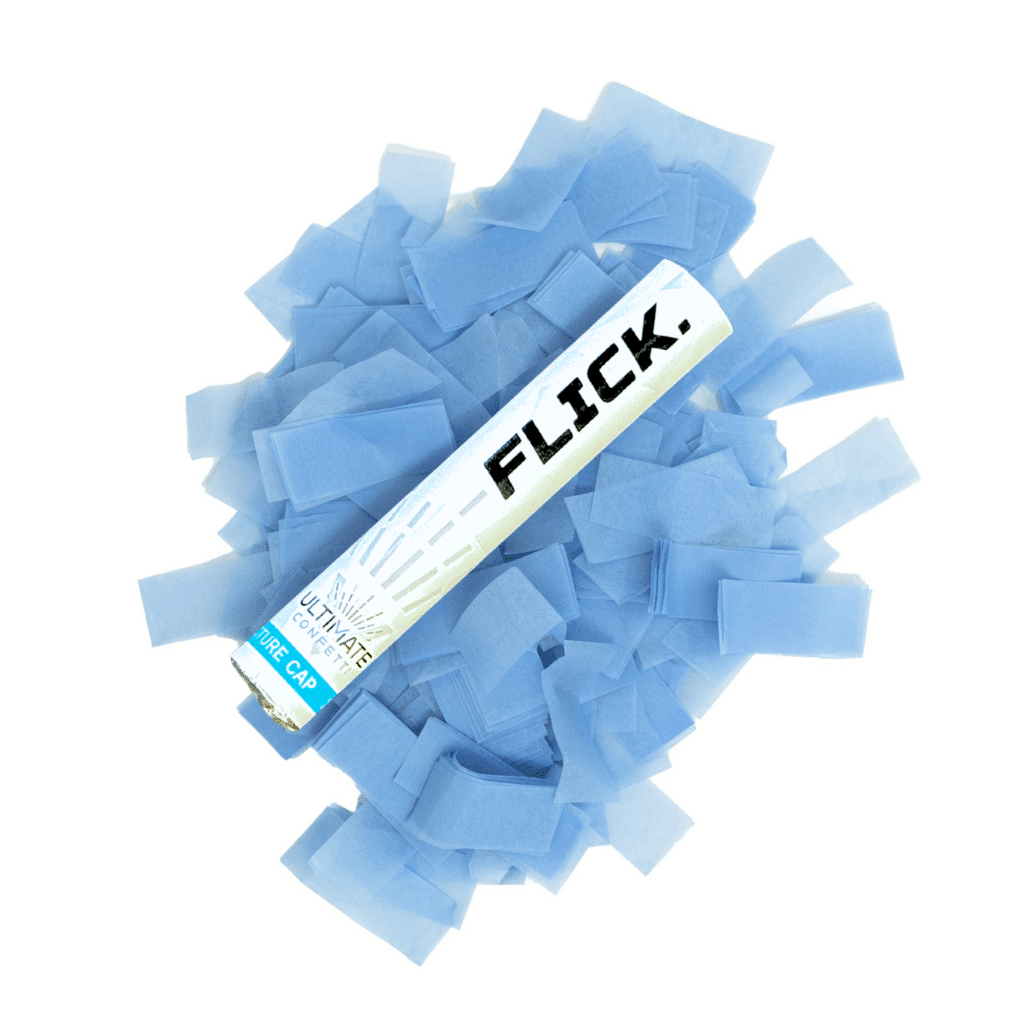 Baby Blue Tissue Paper Confetti Flick Stick – 6″ (Pack of 8) | Rental
