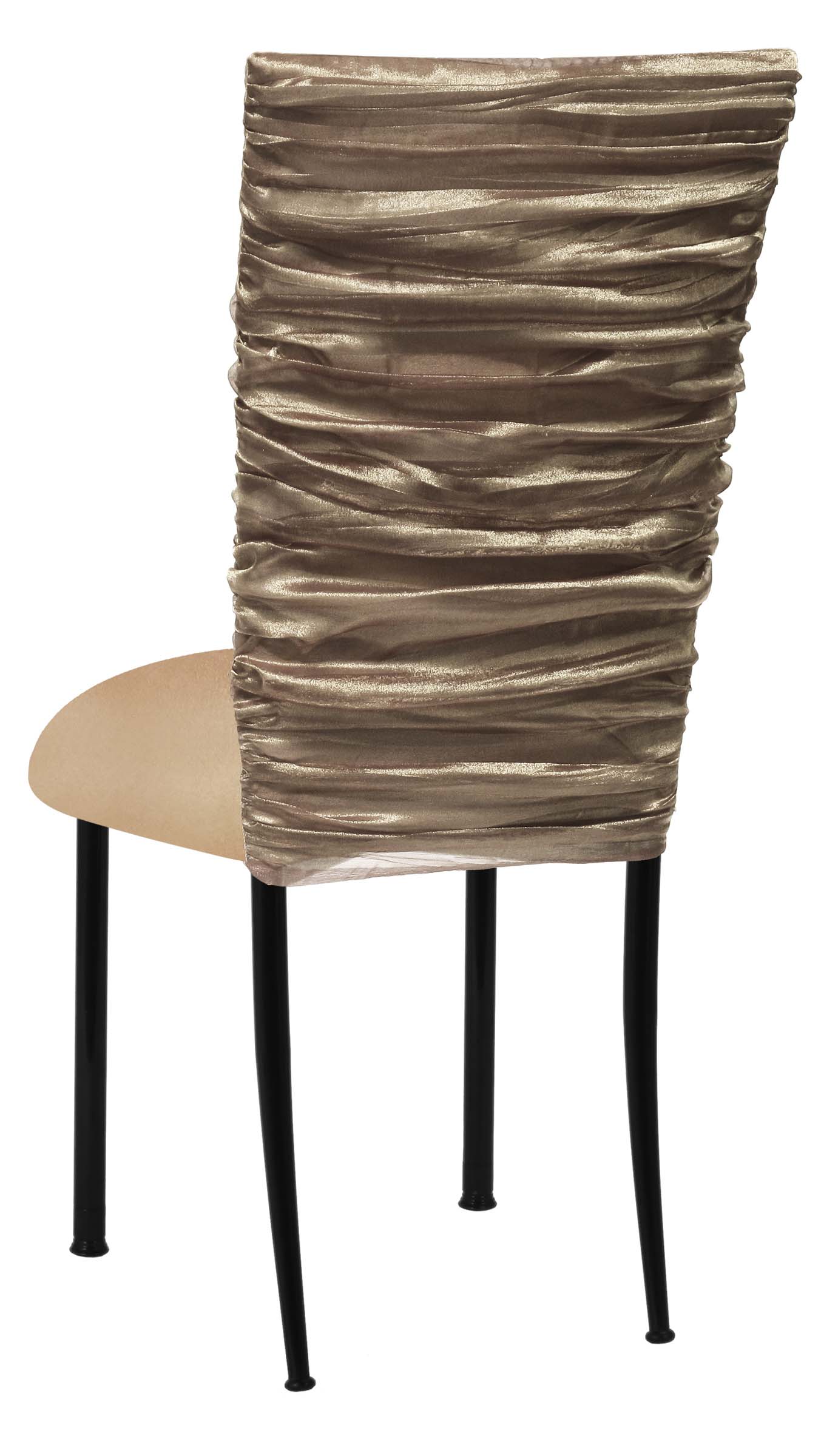 Beige Demure Cover with Beige Stretch Knit Cushion on Black Legs – Chameleon Chair Collection | Rental