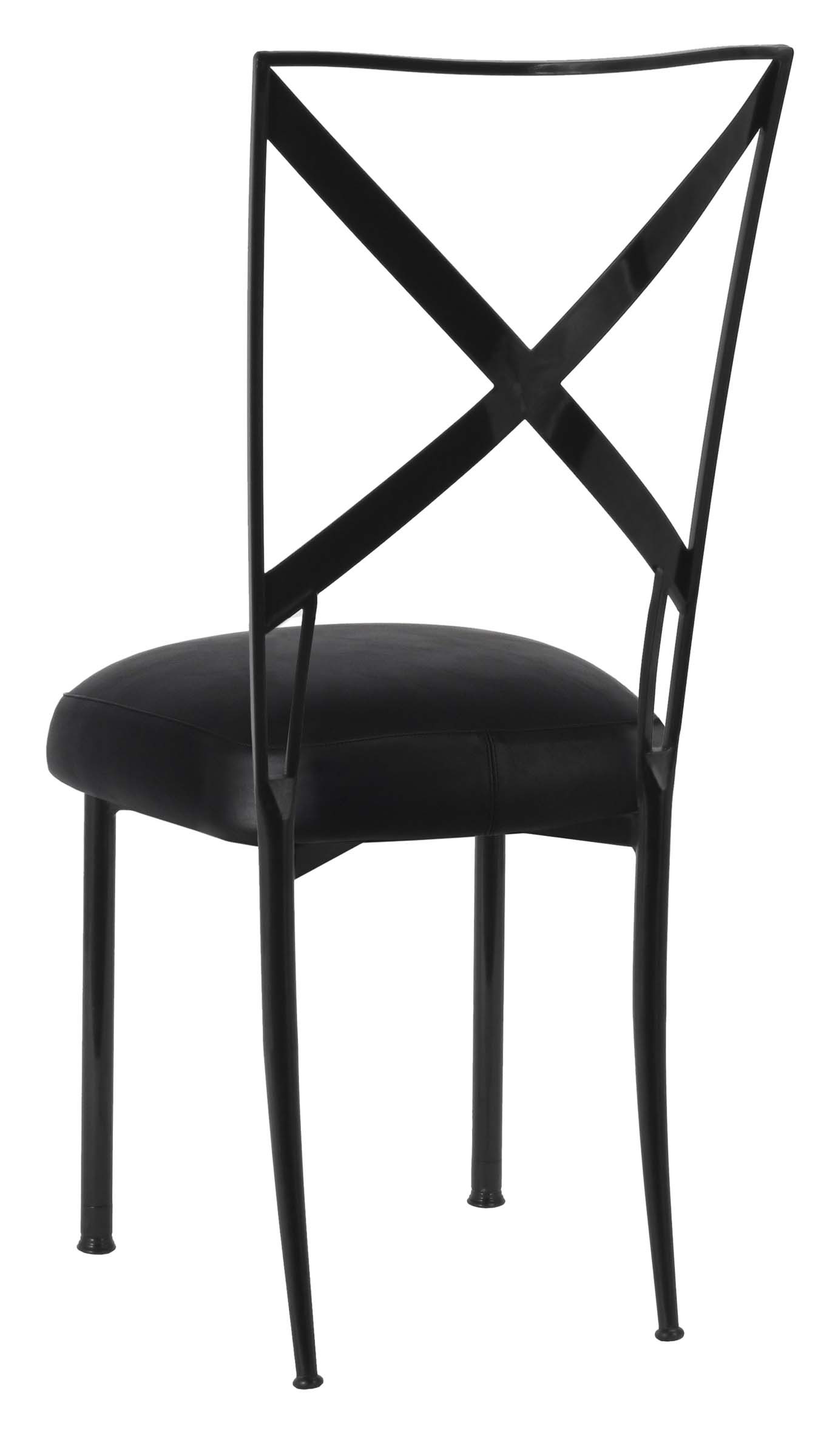 Blak. with Black Leatherette Boxed Cushion – Chameleon Chair Collection | Rental