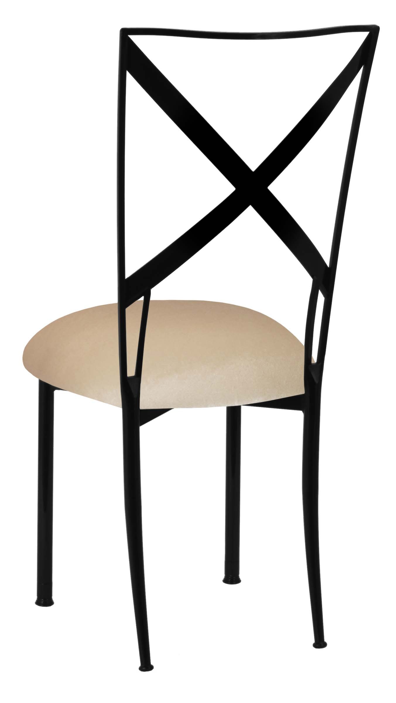 Blak. with Champagne Velvet Cushion – Chameleon Chair Collection | Rental