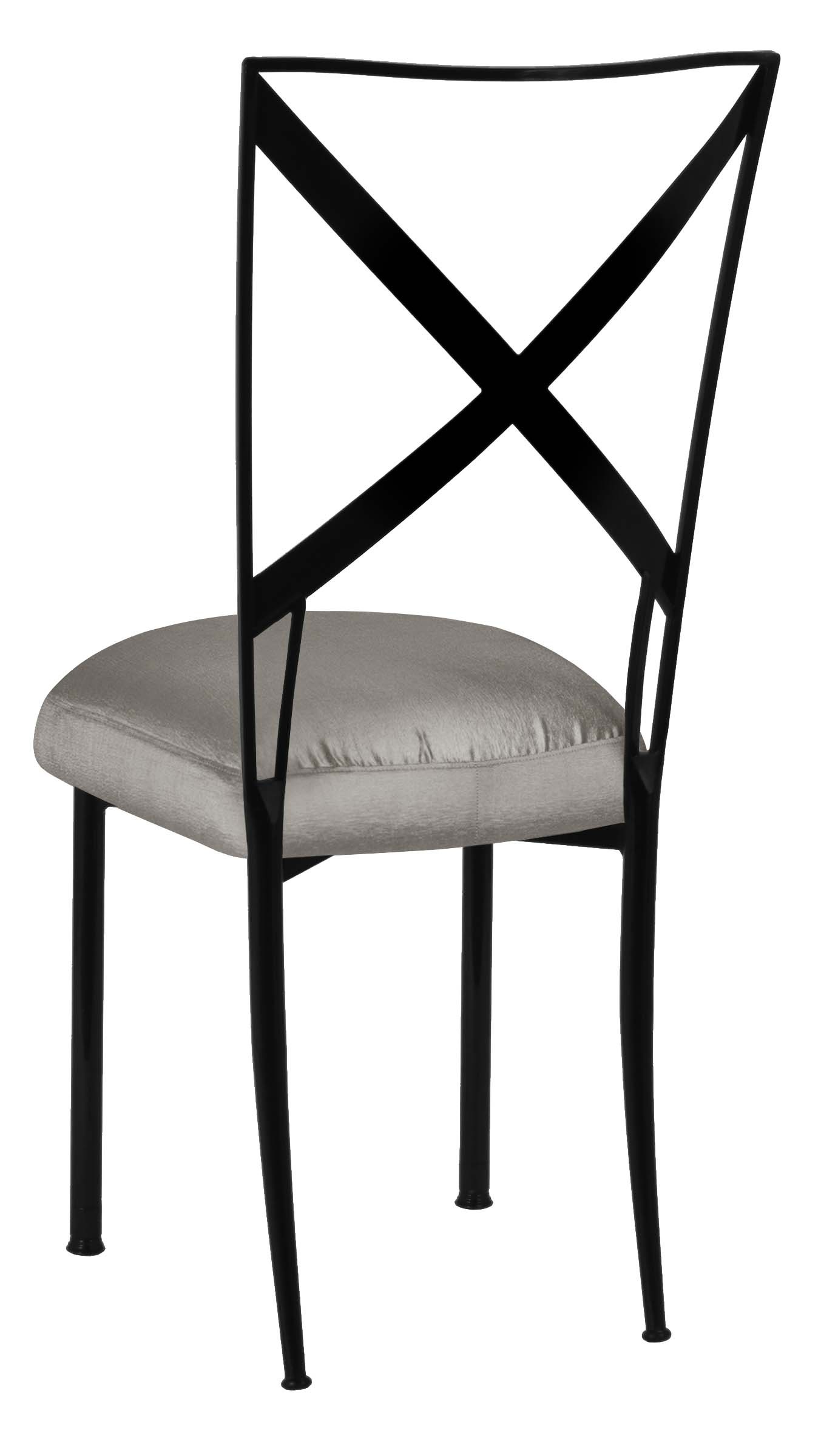 Blak. with Charcoal Taffeta Boxed Cushion – Chameleon Chair Collection | Rental