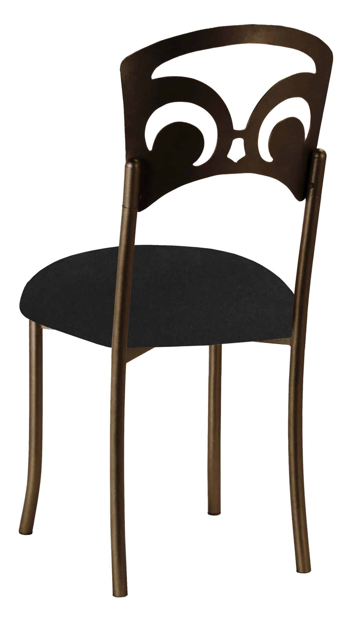 Bronze Fleur de Lis with Black Suede Cushion – Chameleon Chair Collection | Rental