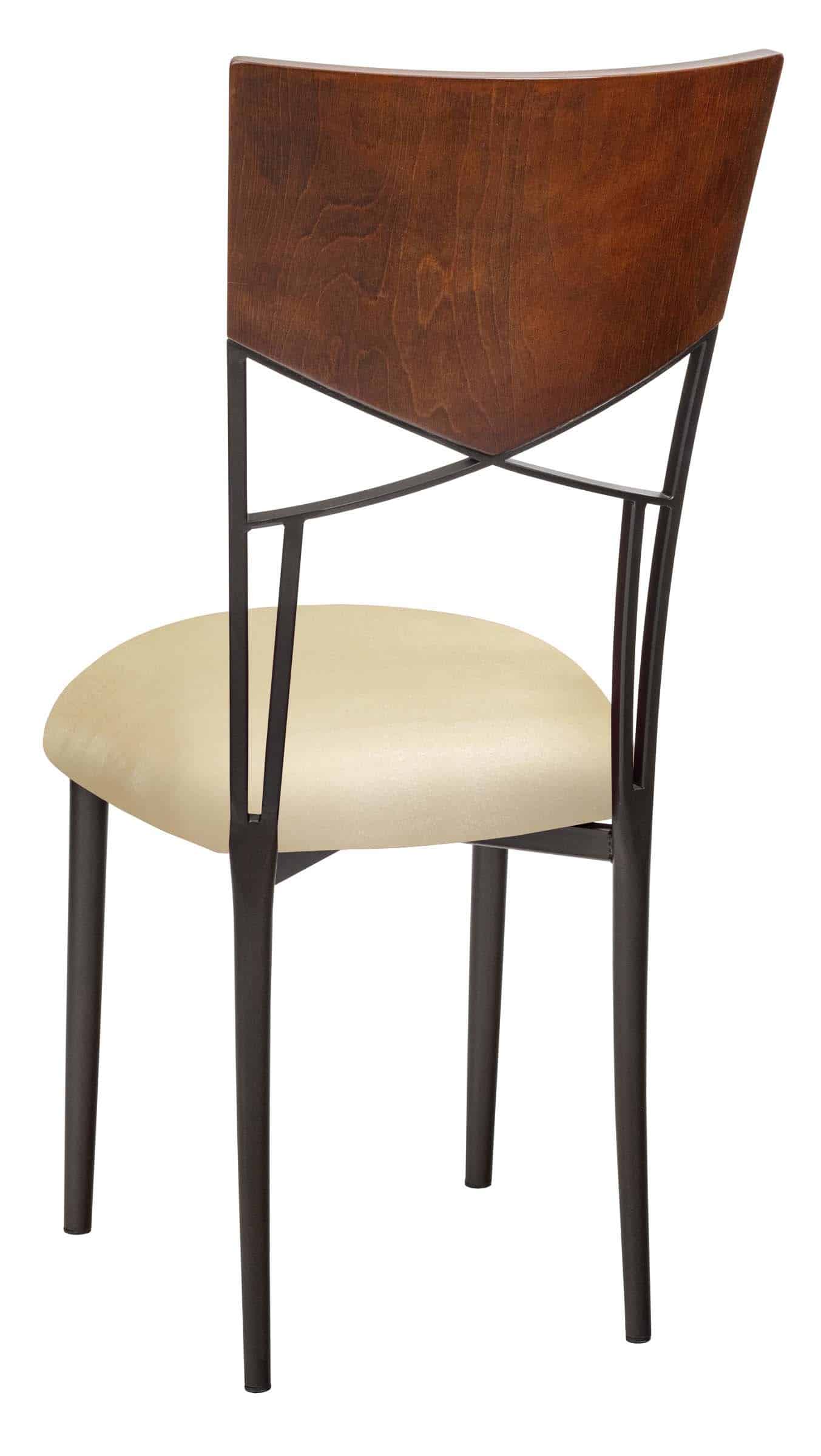 Butterfly Woodback with Champagne Metallic Stretch Knit Cushion – Chameleon Chair Collection | Rental