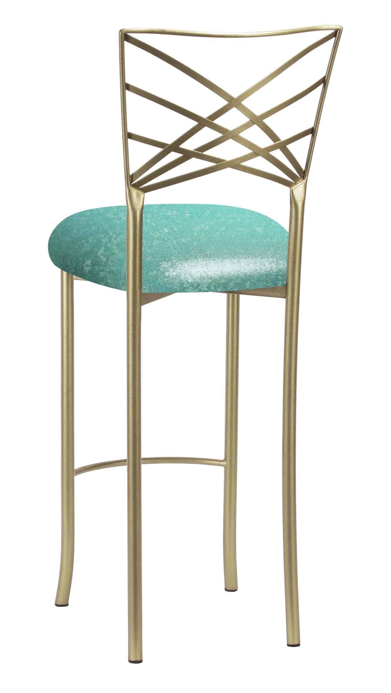 Gold Fanfare Barstool with Mermaid Stretch Knit Cushion – Chameleon Chair Collection | Rental Gold Fanfare Barstool with Mermaid Stretch Knit Cushion – Chameleon Chair Collection | Rental