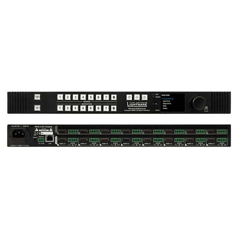 Lightware MX2 8×8 HDMI2.0-Audio Matrix Switcher 4K router | Rental