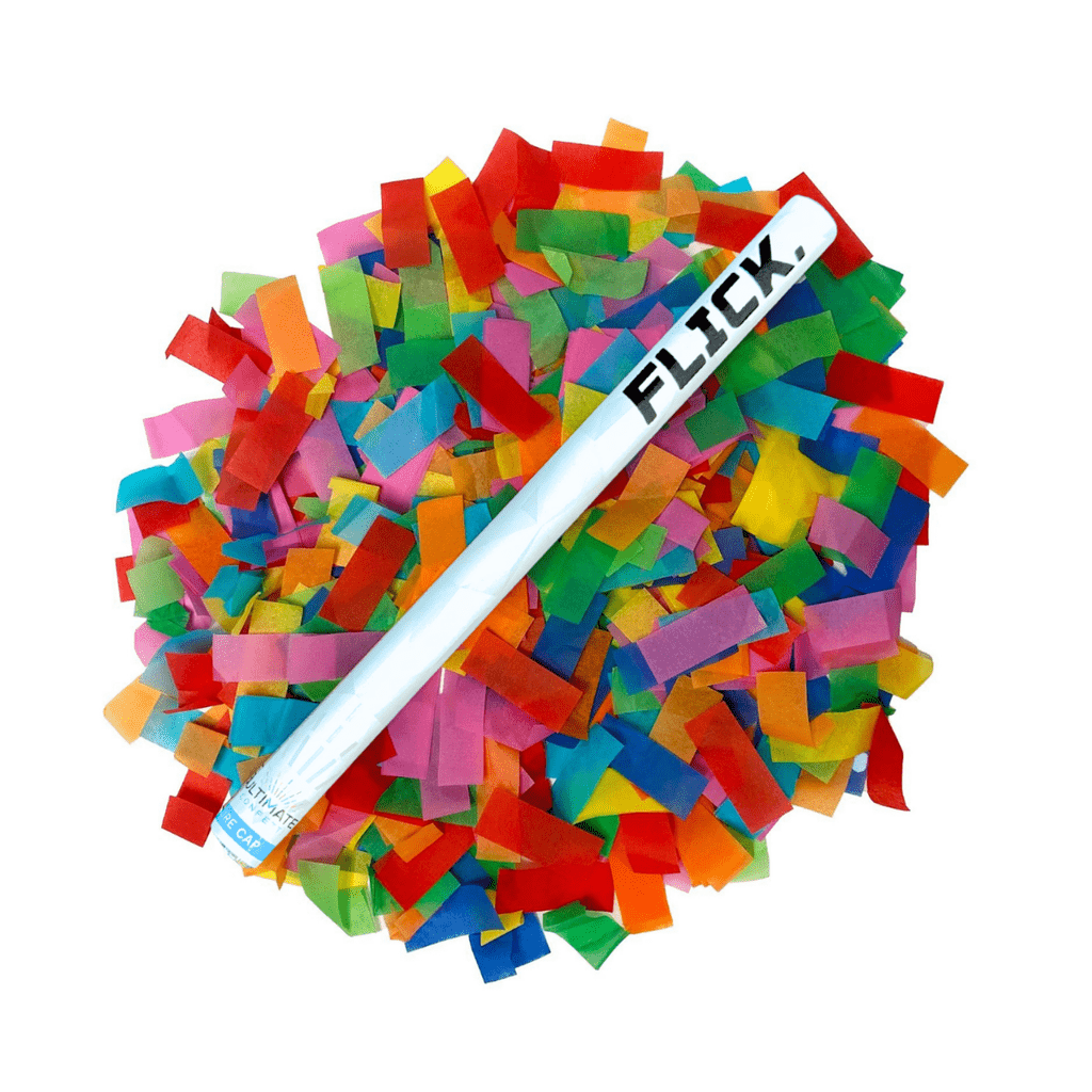 Multicolor Tissue Paper Confetti Flick Stick – 14″ (Pack of 8) | Rental