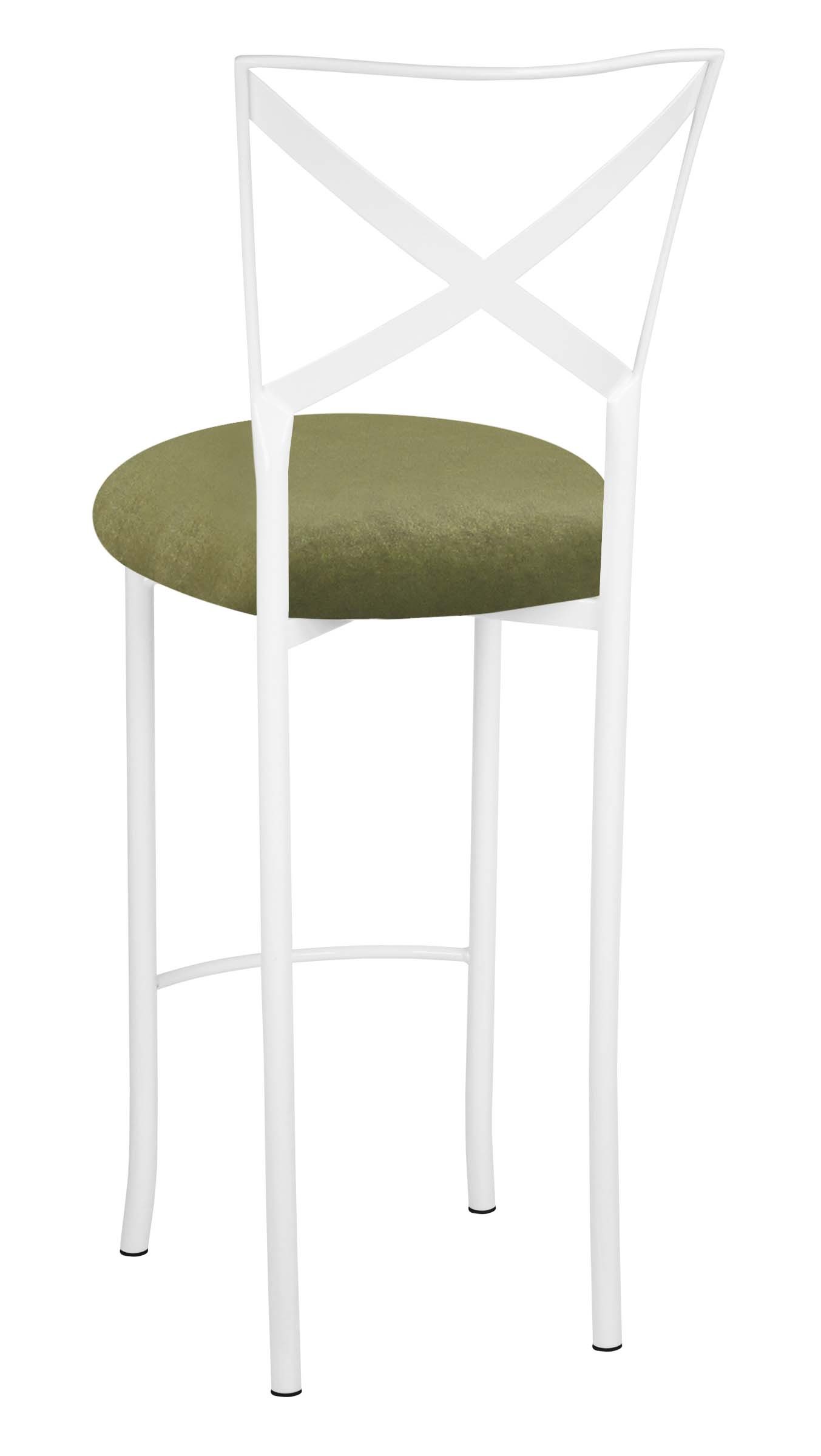 Simply X White Barstool with Olive Velvet Cushion – Chameleon Chair Collection | Rental Simply X White Barstool with Olive Velvet Cushion – Chameleon Chair Collection | Rental