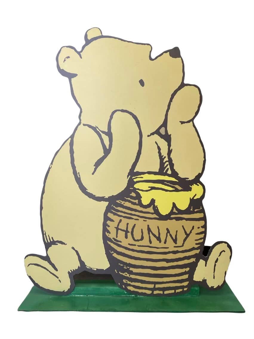 Classic Winnie With Hunny Pot Wood Cut Out Standee | Rental
