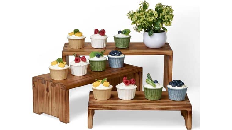 3 Wooden Rustic Cupcake Stand | 24 Cupcakes | Rental
