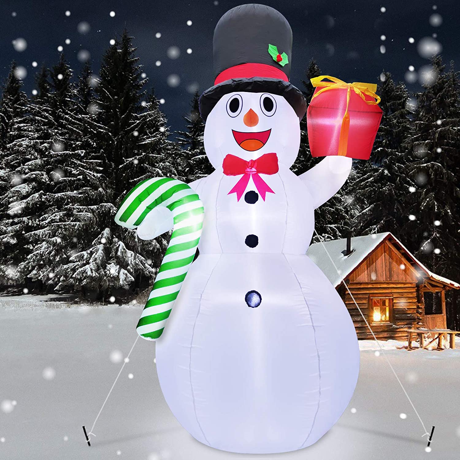 10 Feet Giant Christmas Inflatables Snowman Candy Cane Christmas Outdoor Decorations with LED Lights Stakes Tethers Holiday Christmas Inflatables Outdoor Decoration Blow Up Yard Decoration | Used – Purchase | Rental 10 Feet Giant Christmas Inflatables Snowman Candy Cane Christmas Outdoor Decorations with LED Lights Stakes Tethers Holiday Christmas Inflatables Outdoor Decoration Blow Up Yard Decoration | Used – Purchase | Rental