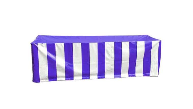 Vinyl 8' Banquet Table Cover, Blue & White | Rental