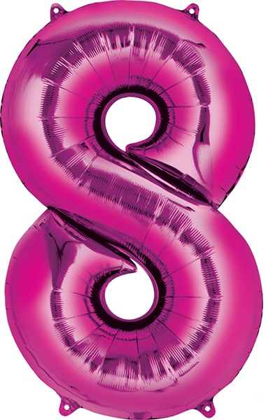 34″ Pink Number 8 Anagram Balloon | Purchase | Rental