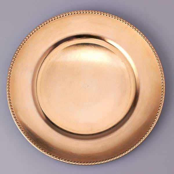 Decostar™ Plastic Charger Plate 13″ – Shiny Foil Finish – Gold – 24 Pieces | Rental