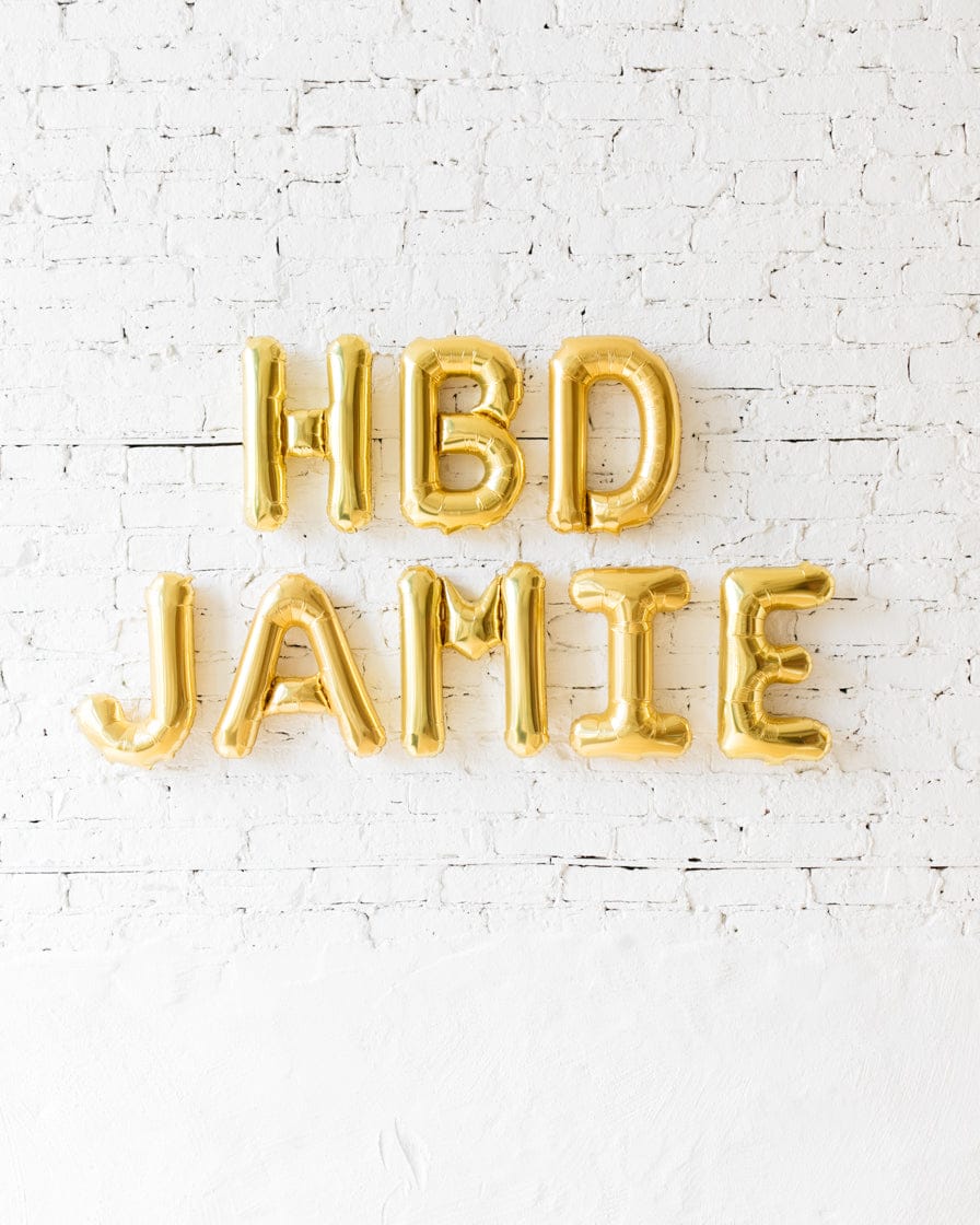 Office Birthday Party – 16in HBD NAME Foil Balloon Set | Rental Office Birthday Party – 16in HBD NAME Foil Balloon Set | Rental